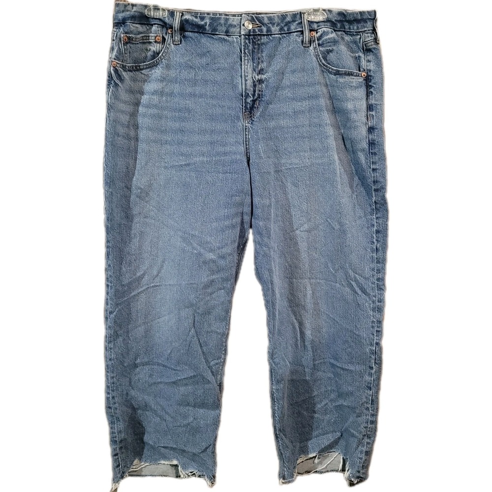 American Eagle Curvy Stovepipe Jeans Plus Size 20x26.5 Hi Rise Baggy Frayed Hem